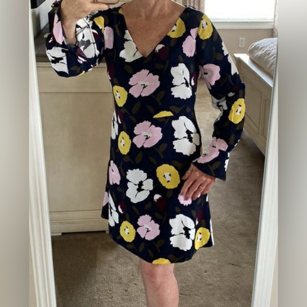 Ann Taylor Factory Dress Navy Floral Size 0P